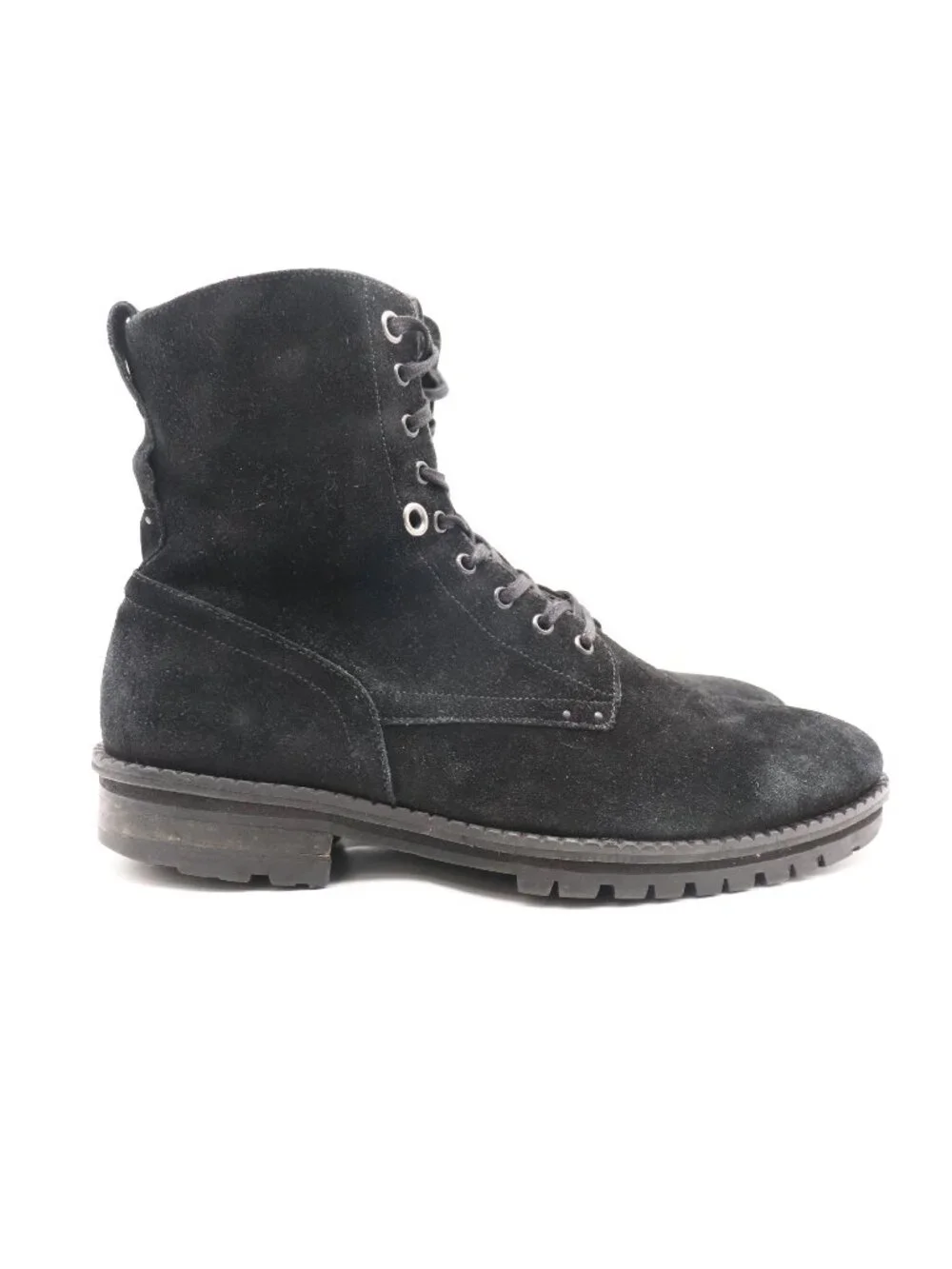 All Saints Black Suede Men's Size EU 44 Combat Boots Lace Up